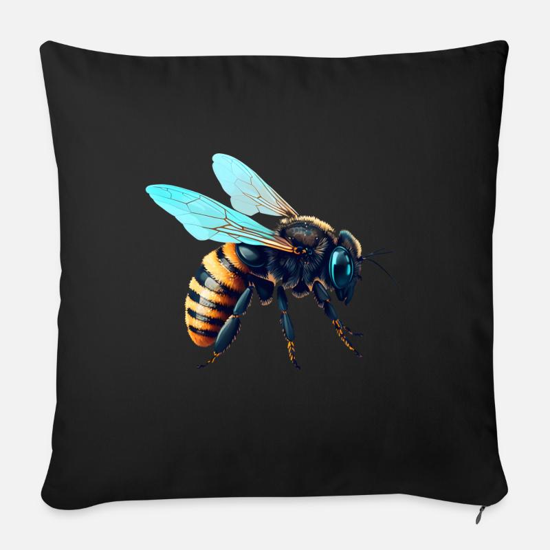Bee - Sofa pillow with filling 45cm x 45cm - black
