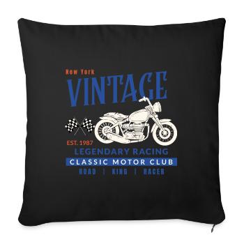 Vintage Motorcycle Classic Motor Club Design - Sofa pillow with filling 45cm x 45cm - black - Front