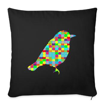 Pop Art Bird Summer - Coussin et housse de 45 x 45 cm - noir - Devant