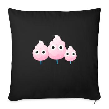 Cotton Candy, Family, Sugar, Pink - Sofa pillow with filling 45cm x 45cm - black - Front