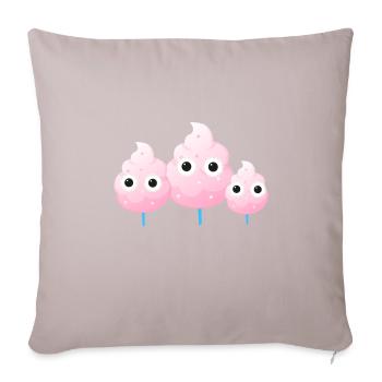 Cotton Candy, Family, Sugar, Pink - Sofa pillow with filling 45cm x 45cm - light taupe - Front
