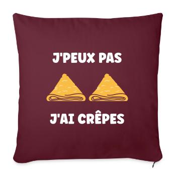 Crêpes Bretagne humour crêpe - Coussin et housse de 45 x 45 cm - bordeaux - Devant