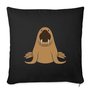 Walrus - Sofa pillow with filling 45cm x 45cm - black - Front