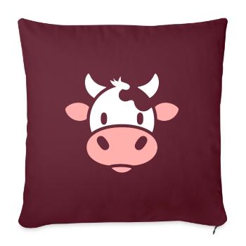 vache - Coussin et housse de 45 x 45 cm - bordeaux - Devant