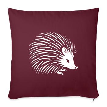 Porc-épic - Coussin et housse de 45 x 45 cm - bordeaux - Devant