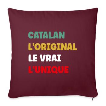 Catalan - Coussin et housse de 45 x 45 cm - bordeaux - Devant
