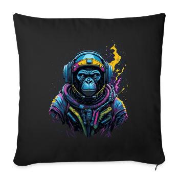 monkey cosmonaut - Sofakissen mit Füllung 45 x 45 cm - Schwarz - Vorne