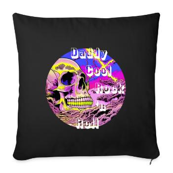 Daddy Cool Rock N Roll - Skull - Sofa pillow with filling 45cm x 45cm - black - Front