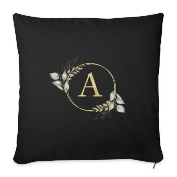 Personalisierbar Monogramm A - Sofakissen mit Füllung 45 x 45 cm - Schwarz - Vorne