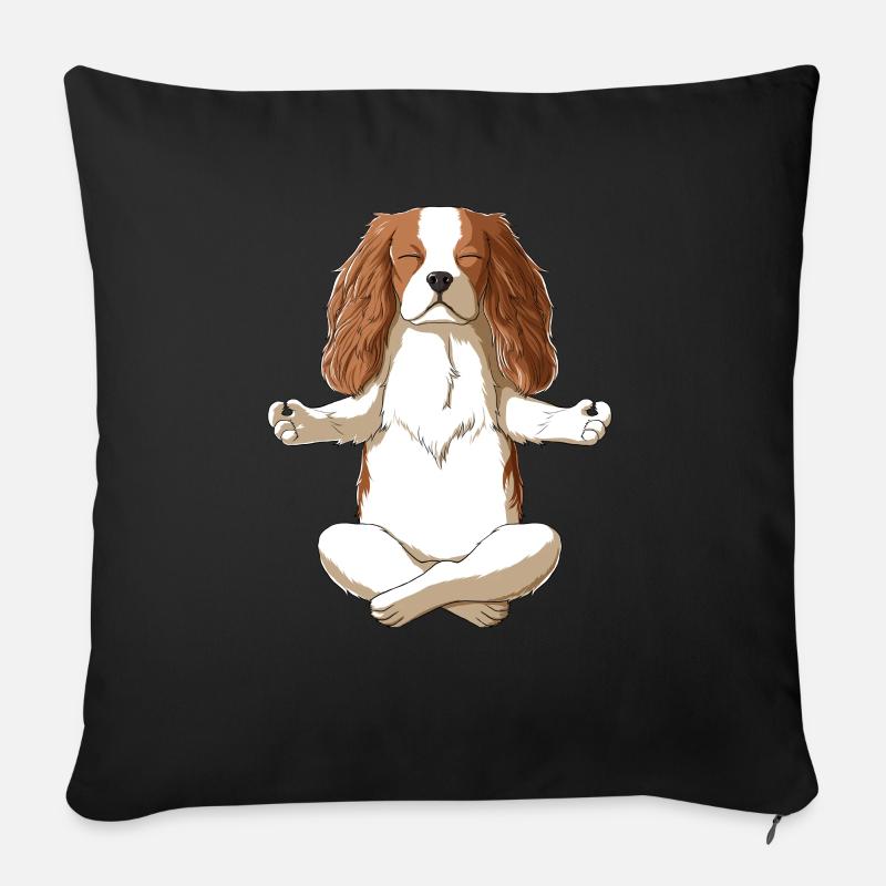 Cavalier King Charles Spaniel - Sofakissen mit Füllung 45 x 45 cm - Schwarz