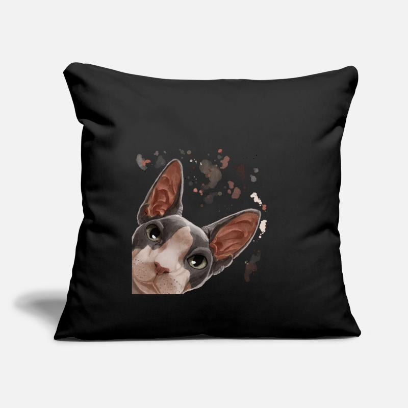 Neugierige Sphynx Katze Sofakissen mit Füllung 45 x 45 cm