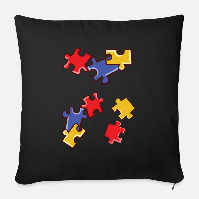 Puzzle - Sofakissen mit Füllung 45 x 45 cm - Schwarz