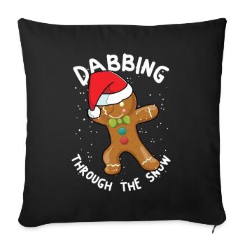 Dabbing Gingerbread - Sofa pillow with filling 45cm x 45cm - black - Front