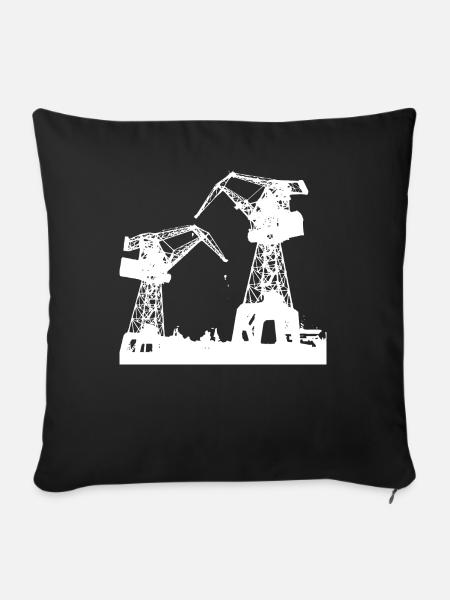 Konstruktion von Industriekranen - Sofakissen mit Füllung 45 x 45 cm - Schwarz