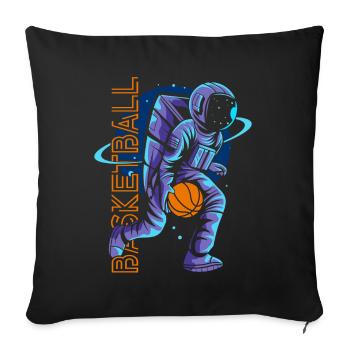 Astronaute de basket-ball - Coussin et housse de 45 x 45 cm - noir - Devant