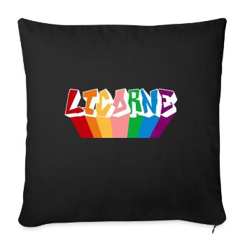 licorne couleurs arc en ciel espace - Coussin et housse de 45 x 45 cm - noir - Devant