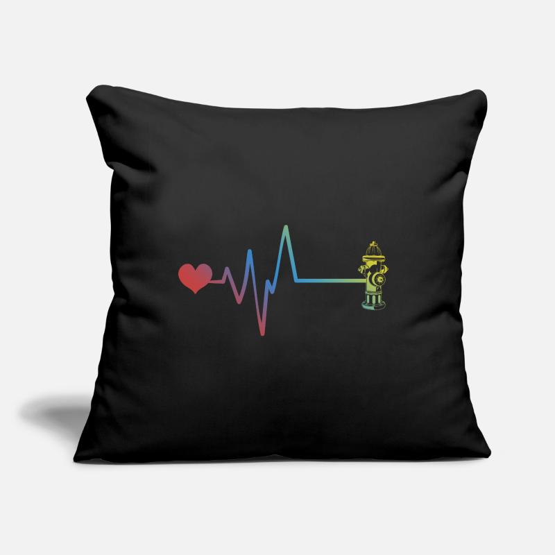 Fire Hydrant Pulse Heartbeat Fire Brigade Sofa pillow with filling 45cm x 45cm