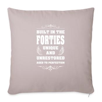 Build in the forties 40er - Geburtstag - Sofakissen mit Füllung 45 x 45 cm - helles Taupe - Vorne