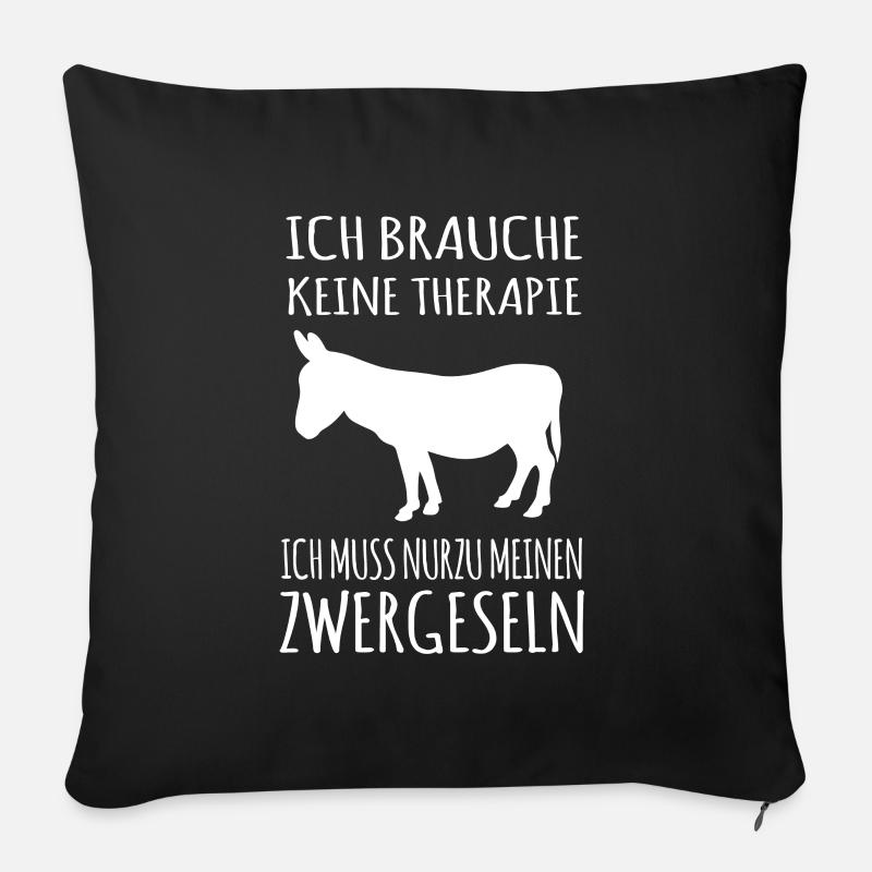 Zwergesel Esel Fohlen Maultier Muli Esel Spruch - Sofakissen mit Füllung 45 x 45 cm - Schwarz