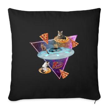 Cats Pizza Car Photography - Sofa pillow with filling 45cm x 45cm - black - Front