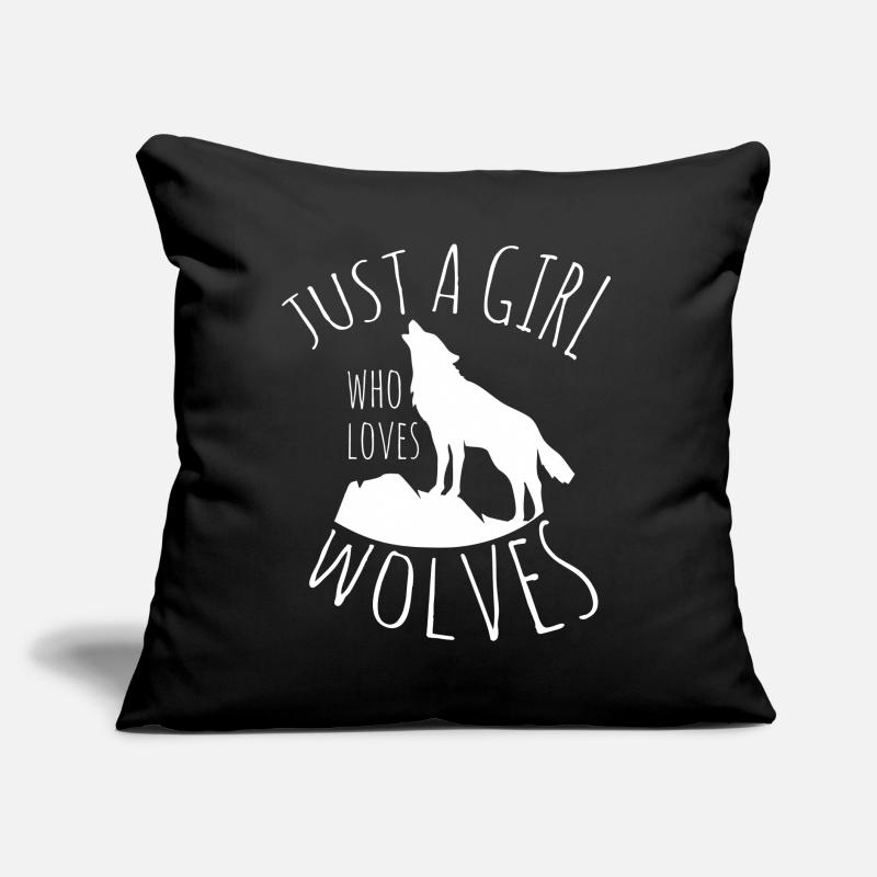 Nur ein Mädchen, das Wölfe liebt Wolf Pack Wolf Wö Sofakissen mit Füllung 45 x 45 cm