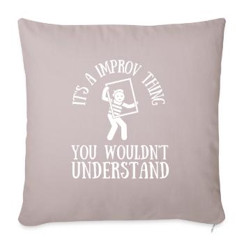 Open Mic Night Stand Up Comédien et cours d’improvisation - Coussin et housse de 45 x 45 cm - taupe clair - Devant