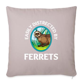 Furet Belette Pet Rongeur Animal Vateranian - Coussin et housse de 45 x 45 cm - taupe clair - Devant