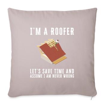Roofer Roofing Contractor Construction Worker - Sofa pillow with filling 45cm x 45cm - light taupe - Front