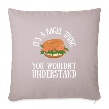 Sesame Bagel New York Jewish Deli - Sofakissen mit Füllung 45 x 45 cm - helles Taupe - Vorne