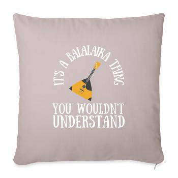 Balalaika Guitare Ukulélé Baglama Folk Russe - Coussin et housse de 45 x 45 cm - taupe clair - Devant