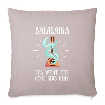 Balalaika Guitare Ukulélé Baglama Folk Russe - Coussin et housse de 45 x 45 cm - taupe clair - Devant
