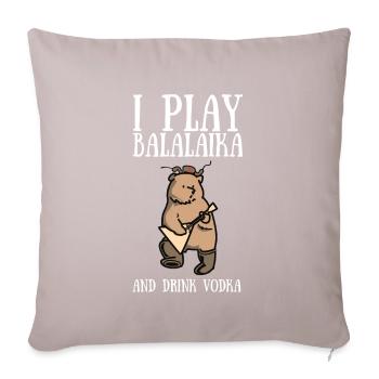 Balalaika Guitare Ukulélé Baglama Folk Russe - Coussin et housse de 45 x 45 cm - taupe clair - Devant