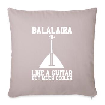 Balalaika Guitare Ukulélé Baglama Folk Russe - Coussin et housse de 45 x 45 cm - taupe clair - Devant