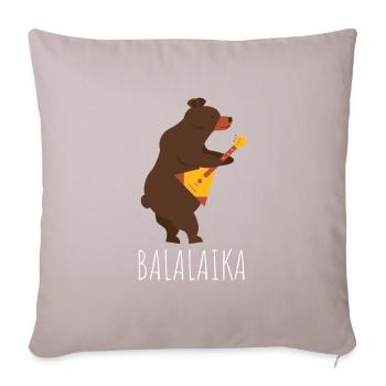 Balalaika Guitare Ukulélé Baglama Folk Russe - Coussin et housse de 45 x 45 cm - taupe clair - Devant