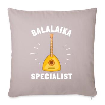 Balalaika Guitare Ukulélé Baglama Folk Russe - Coussin et housse de 45 x 45 cm - taupe clair - Devant