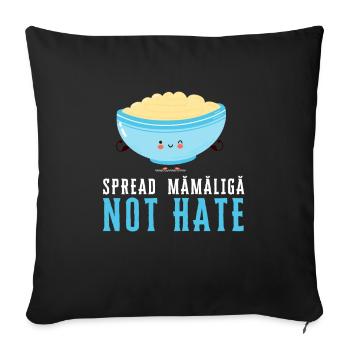 Mamaliga Bouillie moldave roumaine Polenta - Coussin et housse de 45 x 45 cm - noir - Devant