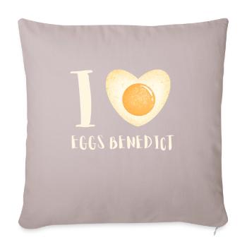 Oeufs Bénédicte Omelettee Petit Déjeuner Brunch - Coussin et housse de 45 x 45 cm - taupe clair - Devant