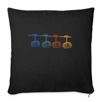 Aerial Tram Tramway Cable Car Cableway Gondola - Sofa pillow with filling 45cm x 45cm - black - Front