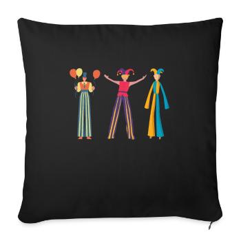 Stilt Carnival Walk On Stilts Day Stiltwalker - Sofa pillow with filling 45cm x 45cm - black - Front