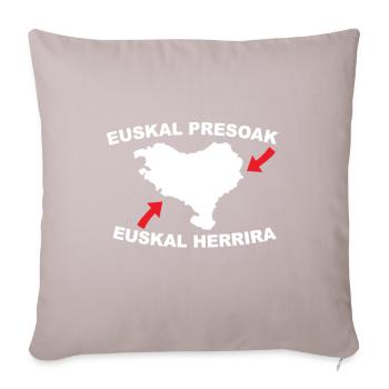 Euskal Presoak Euskal Herria Basque Country - Sofa pillow with filling 45cm x 45cm - light taupe - Front