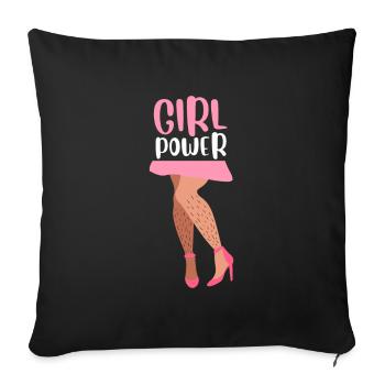 Féministe Anti Rasage Corps Velu - Coussin et housse de 45 x 45 cm - noir - Devant