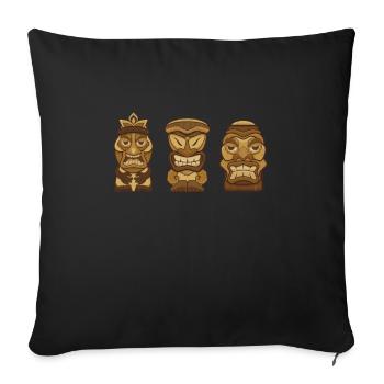 Maori Hei Tiki Tribal Tattoo Nouvelle-Zélande - Coussin et housse de 45 x 45 cm - noir - Devant