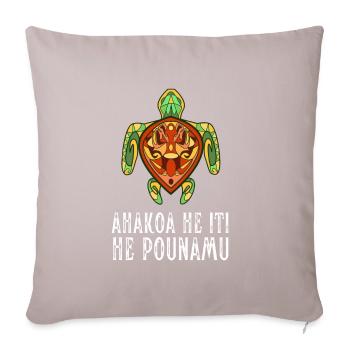 Maori Hei Tiki Tribal Tattoo Nouvelle-Zélande - Coussin et housse de 45 x 45 cm - taupe clair - Devant
