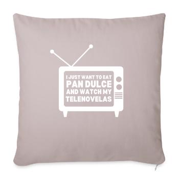 Telenovela Columbianas, émissions hispaniques et feuilletons - Coussin et housse de 45 x 45 cm - taupe clair - Devant