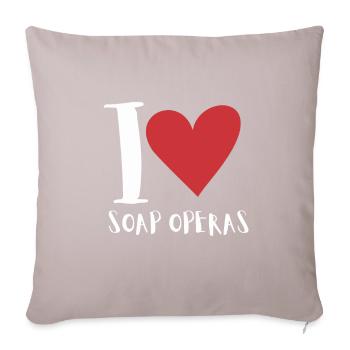 Telenovela Columbianas, émissions hispaniques et feuilletons - Coussin et housse de 45 x 45 cm - taupe clair - Devant