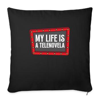 Telenovela Columbianas, émissions hispaniques et feuilletons - Coussin et housse de 45 x 45 cm - noir - Devant