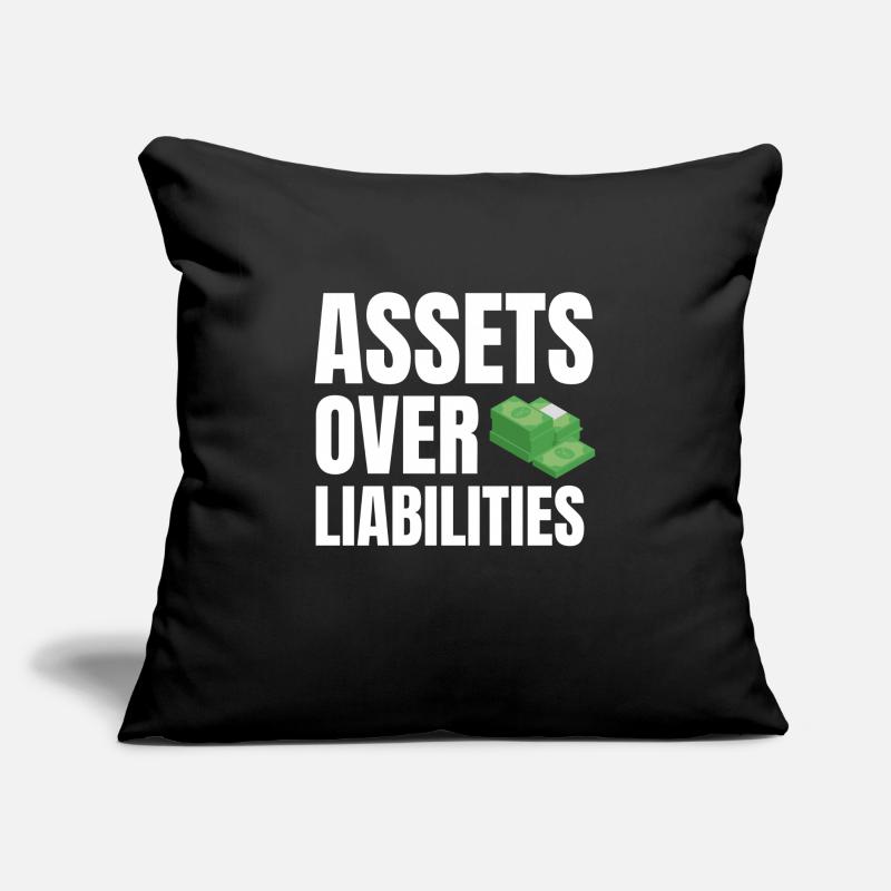 Actifs sur passifs Entrepreneur comptable Coussin et housse de 45 x 45 cm