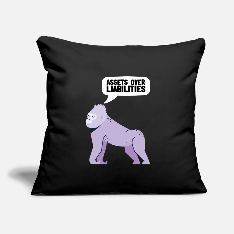 Actifs sur passifs Entrepreneur comptable Coussin et housse de 45 x 45 cm