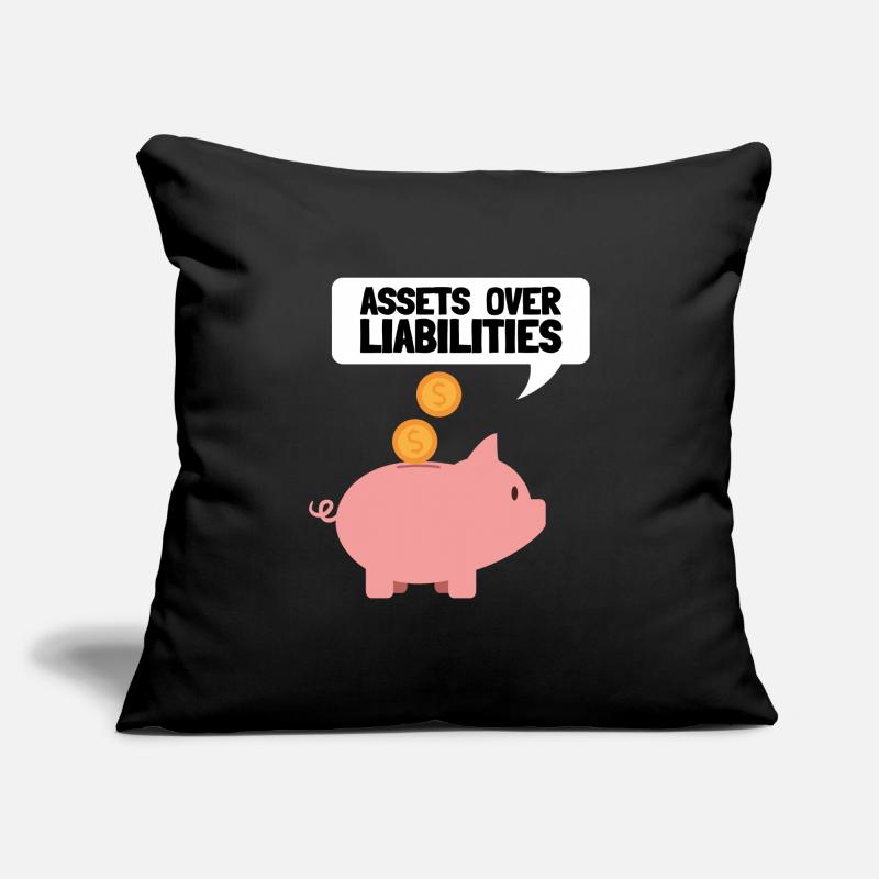 Actifs sur passifs Entrepreneur comptable Coussin et housse de 45 x 45 cm