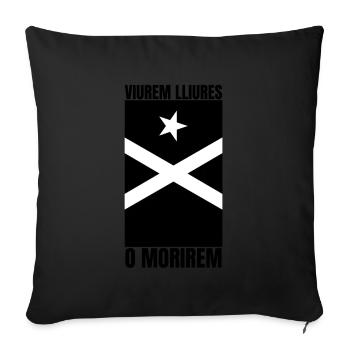 Bandera Independentista Catalana Estelada Negra - Coussin et housse de 45 x 45 cm - noir - Devant